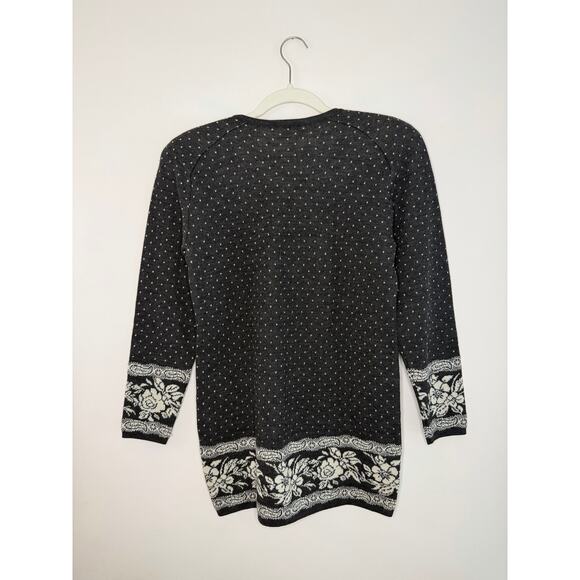 VTG Mint 80s Valentino Studio 100% Wool Cottagecore Floral Knit Sweater Dress 8 - Picture 2 of 8